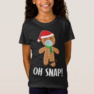 Oh snap christmas gingerbread man mask gift T-Shirt