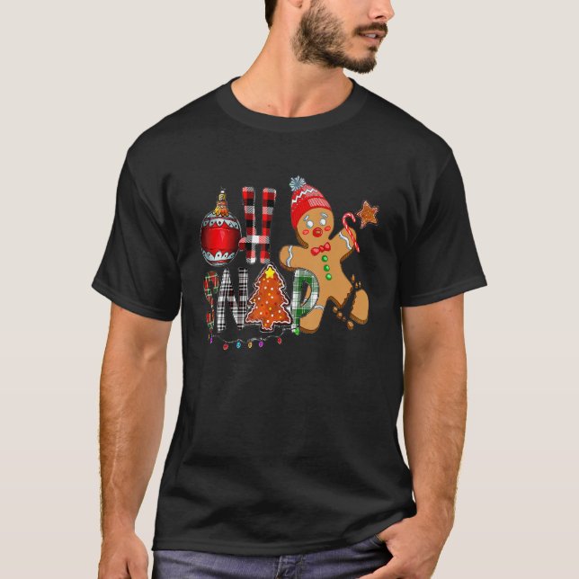 Oh Snap Cookie Man Gingerbread Christmas Light Mer T-Shirt (Front)