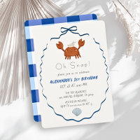 Oh Snap Crab Blue Bow Boy 1st Birthday