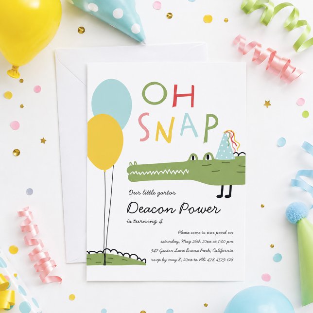 Oh Snap Crocodile Invitation (Creator Uploaded)