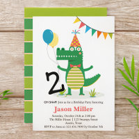 Oh Snap Cute Alligator in Swamp Kids Birthday 