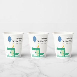 Oh Snap Cute Alligator Kids Birthday Paper Cups