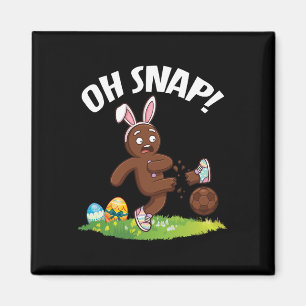Oh Snap Easter Gingerbread Man Soccer Player Bunny Magnet