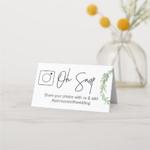 OH SNAP Folded table card #hashtag