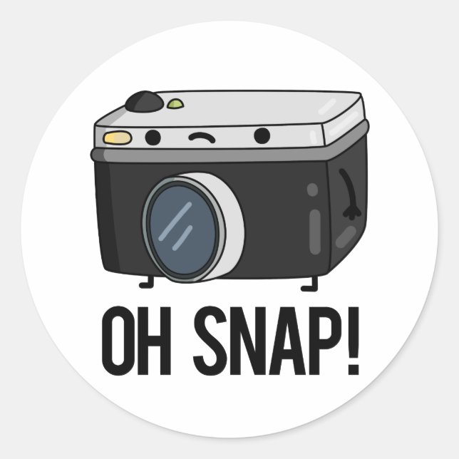 Oh Snap Funny Camera Pun  Classic Round Sticker (Front)