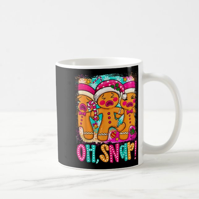 Oh Snap Funny Christmas Gingerbread Man Xmas Cooki Coffee Mug (Right)