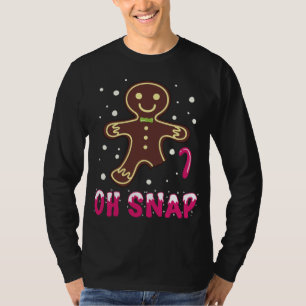 Oh Snap Funny Cute Christmas Gingerbread Man T-Shirt