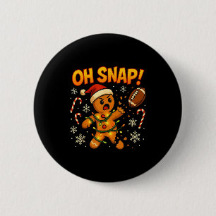 Oh Snap Funny Gingerbread Football Christmas Light 6 Cm Round Badge