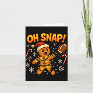 Oh Snap Funny Gingerbread Football Christmas Light Card