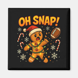 Oh Snap Funny Gingerbread Football Christmas Light Magnet