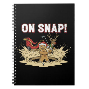 Oh Snap! Funny Gingerbread Man Christmas Golfing Notebook