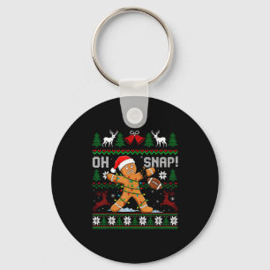 Oh Snap Funny Gingerbread Man Football Christmas P Key Ring