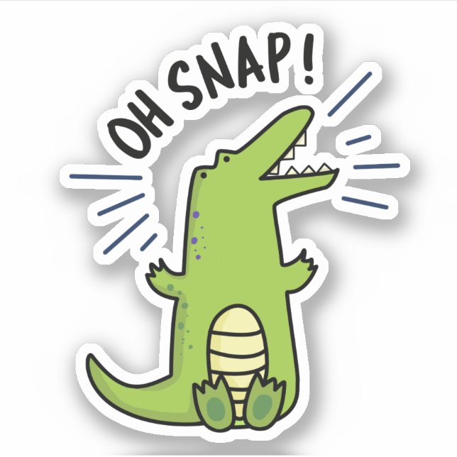 Oh Snap Funny Snapping Crocodile Pun  (Front)