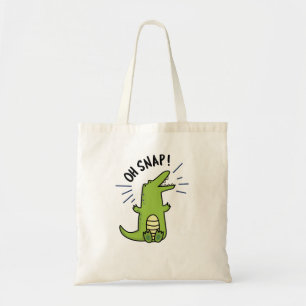 Oh Snap Funny Snapping Crocodile Pun Tote Bag
