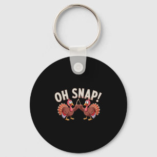Oh Snap! Funny Turkey With Wishbone Thanksgiving  Key Ring