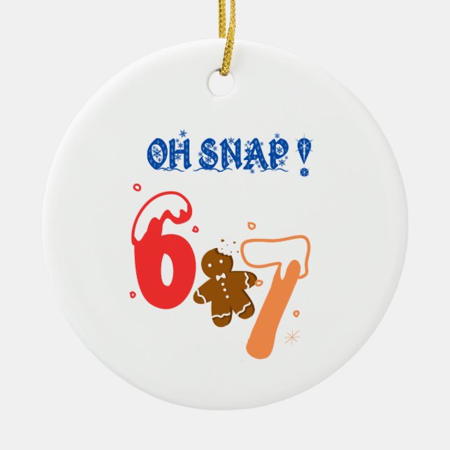 Oh Snap Gingerbread 67 Ceramic Tree Decoration (Front)