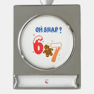 Oh Snap Gingerbread 67 Silver Plated Banner Ornament