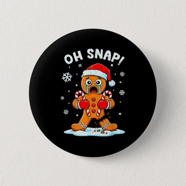 Oh Snap Gingerbread Christmas Xmas Cookie Baking H 6 Cm Round Badge (Front)