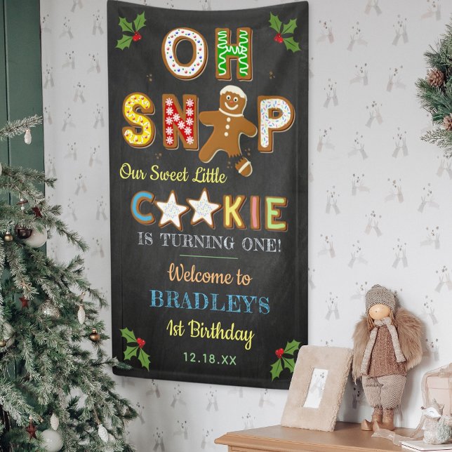 Oh Snap! Gingerbread Cookie Any Age Birthday Banner (Creator Uploaded)