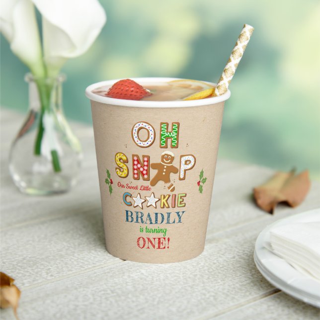 Oh Snap! Gingerbread Cookie Any Age Birthday Paper Cups (Insitu)