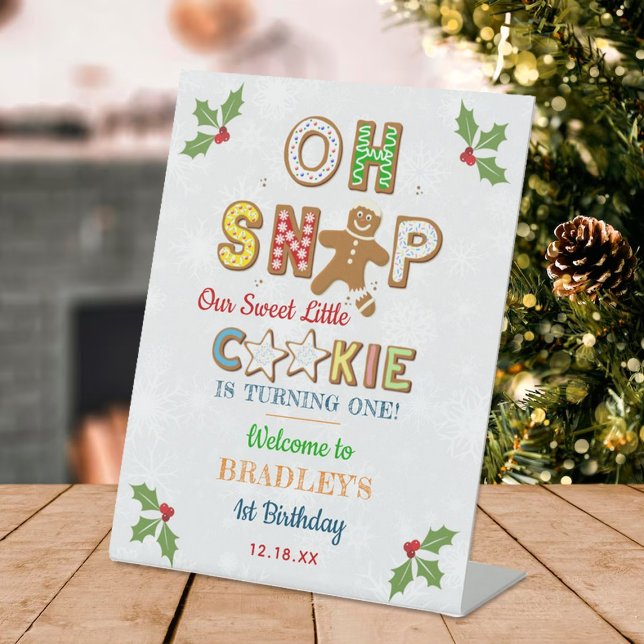 Oh Snap! Gingerbread Cookie Any Age Birthday Pedestal Sign (Creator Uploaded)