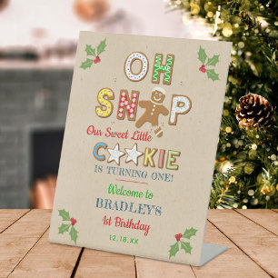 Oh Snap! Gingerbread Cookie Any Age Birthday Pedestal Sign