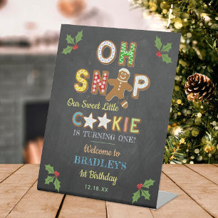 Oh Snap! Gingerbread Cookie Any Age Birthday Pedestal Sign