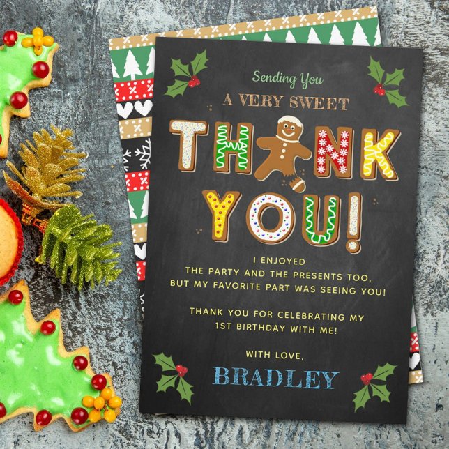 Oh Snap! Gingerbread Cookie Any Age Birthday Thank You Card (Creator Uploaded)