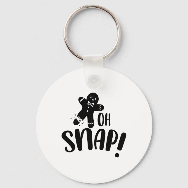 Oh Snap Gingerbread Cookie Baby  Key Ring (Front)