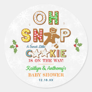 Oh Snap! Gingerbread Cookie Baby Shower Classic Round Sticker