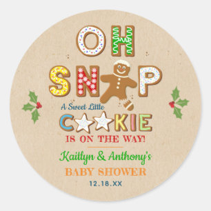 Oh Snap! Gingerbread Cookie Baby Shower Classic Round Sticker
