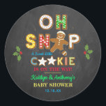 Oh Snap! Gingerbread Cookie Baby Shower Classic Round Sticker<br><div class="desc">Celebrate in style with these trendy baby shower stickers. The design is easy to personalise with your own wording and your family and friends will be thrilled when they see these fabulous stickers.</div>