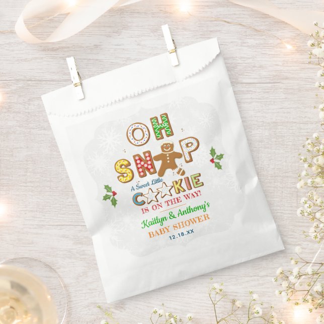 Oh Snap! Gingerbread Cookie Baby Shower Favour Bags (Clipped)
