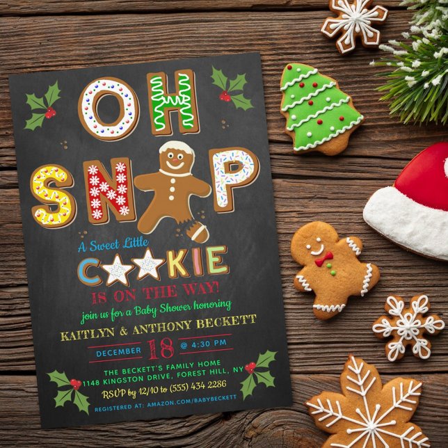 Oh Snap! Gingerbread Cookie Baby Shower Invitation (Creator Uploaded)