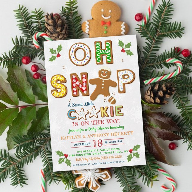 Oh Snap! Gingerbread Cookie Baby Shower Invitation (Creator Uploaded)