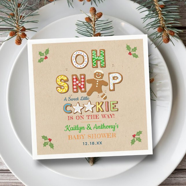 Oh Snap! Gingerbread Cookie Baby Shower Napkin (Creator Uploaded)