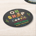 Oh Snap! Gingerbread Cookie Baby Shower Round Paper Coaster<br><div class="desc">Celebrate in style with these trendy baby shower paper coasters. The design is easy to personalise with your own wording and your family and friends will be thrilled when they see these fabulous party coasters.</div>