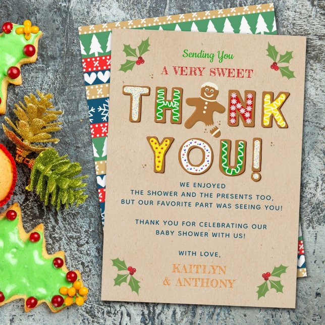 Oh Snap! Gingerbread Cookie Baby Shower Thank You Card (Creator Uploaded)