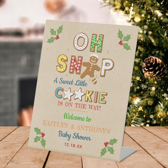 Oh Snap! Gingerbread Cookie Baby Shower Welcome Pedestal Sign (Creator Uploaded)