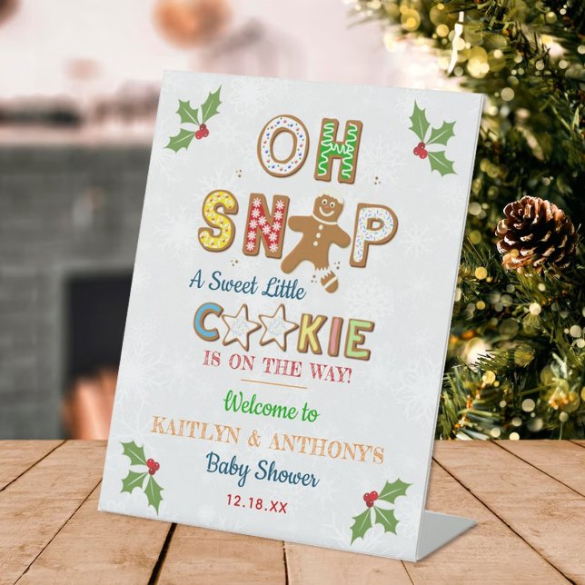 Oh Snap! Gingerbread Cookie Baby Shower Welcome Pedestal Sign (Creator Uploaded)