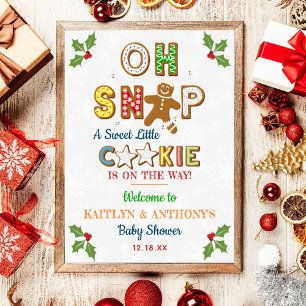 Oh Snap! Gingerbread Cookie Baby Shower Welcome Poster
