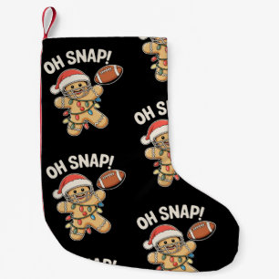 Oh Snap Gingerbread Football Christmas Xmas Sports Small Christmas Stocking
