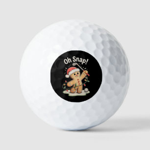 Oh Snap Gingerbread Golf Golfer Golfing Christmas Balls