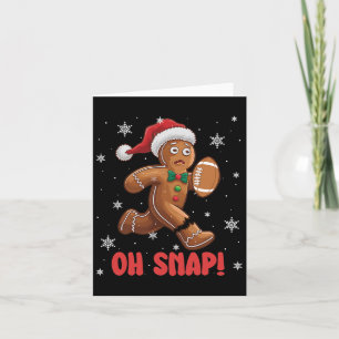 Oh Snap Gingerbread Man American Footll Christmas Card