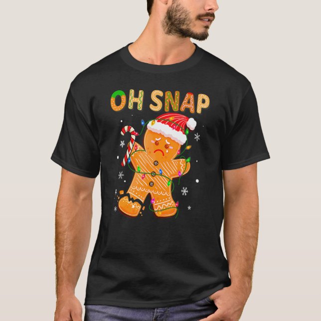 Oh Snap Gingerbread Man Christmas Cookie Costume B T-Shirt (Front)