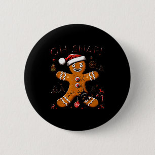 Oh Snap Gingerbread Man Christmas Funny Cookie Ugl 6 Cm Round Badge
