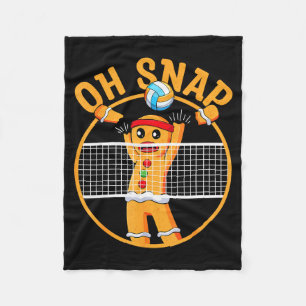 Oh Snap Gingerbread Man Christmas Volleyball  Fleece Blanket