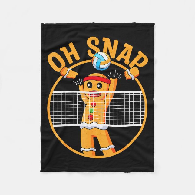 Oh Snap Gingerbread Man Christmas Volleyball  Fleece Blanket (Front)