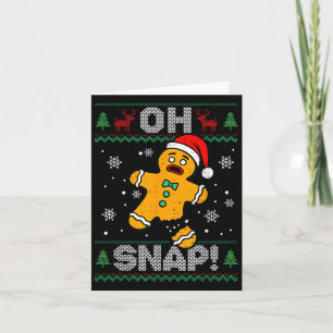 Oh Snap Gingerbread Man Christmas Xmas Cookie Baki Card