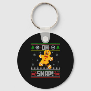 Oh Snap Gingerbread Man Cookie Baking Ugly Christm Key Ring